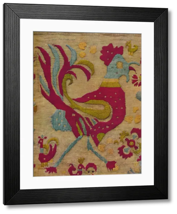 Framed Print : Bird Motif (Cock) from an embroidered valance of Ionian Islands, c1640 Framed Print : Bird Motif (Cock) from an embroidered valance of Ionian Islands, c1640