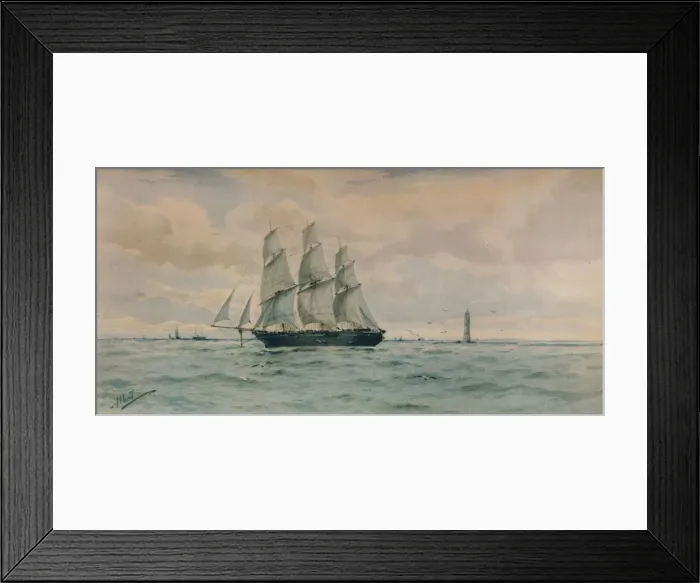Framed Print : Seascape, c1895. Artist: Albert Ernest Markes Framed Print : Seascape, c1895. Artist: Albert Ernest Markes