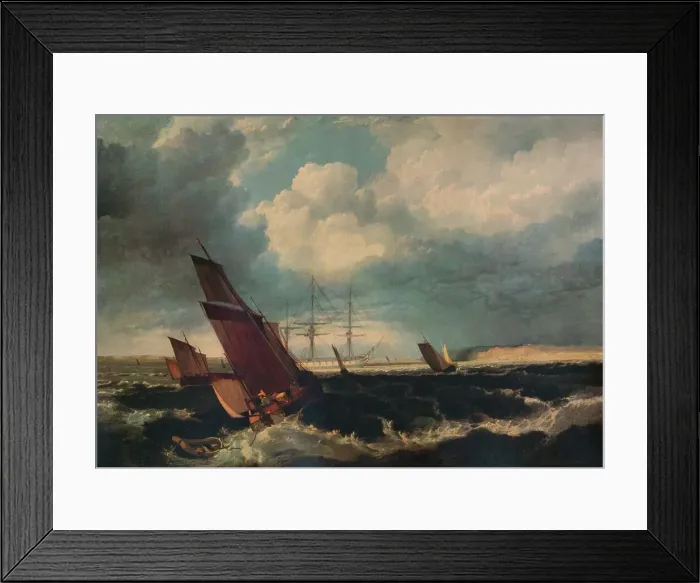 Framed Print : Guardship off the Nore, c1844. Artist: Clarkson Stanfield Framed Print : Guardship off the Nore, c1844. Artist: Clarkson Stanfield