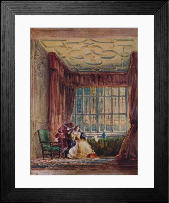 Framed Print : The interior of the long gallery, Haddon Hall, Derbyshire, 1833. Artist: David Cox the elder Framed Print : The interior of the long gallery, Haddon Hall, Derbyshire, 1833. Artist: David Cox the elder