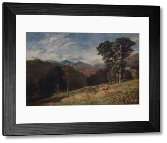 Framed Print : Haymaking, near Conway, c1852. Artist: David Cox the elder Framed Print : Haymaking, near Conway, c1852. Artist: David Cox the elder