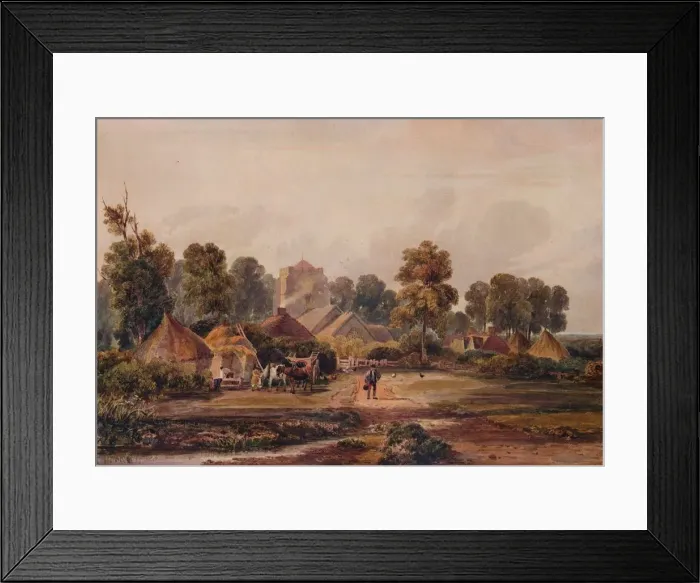 Framed Print : A Worcestershire Farm, c1848. Artist: David Cox the elder Framed Print : A Worcestershire Farm, c1848. Artist: David Cox the elder