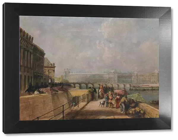 The Pont des Arts and the Louvre from the Quai Conti, c1849. Artist: David Cox the elder