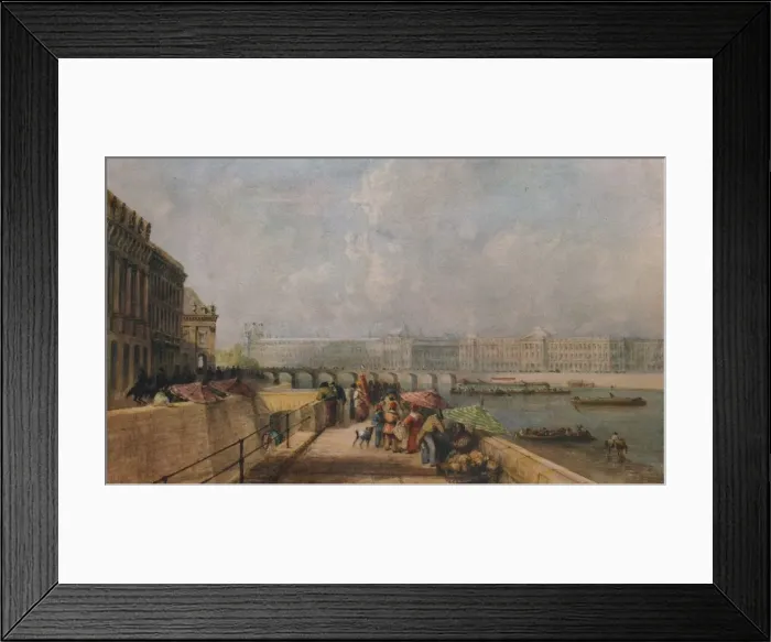 Framed Print : The Pont des Arts and the Louvre from the Quai Conti, c1849. Artist: David Cox the elder Framed Print : The Pont des Arts and the Louvre from the Quai Conti, c1849. Artist: David Cox the elder