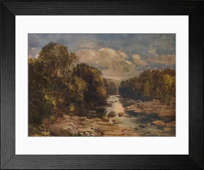 Framed Print : Rokeby on the Tees, c1841. Artist: David Cox the elder Framed Print : Rokeby on the Tees, c1841. Artist: David Cox the elder