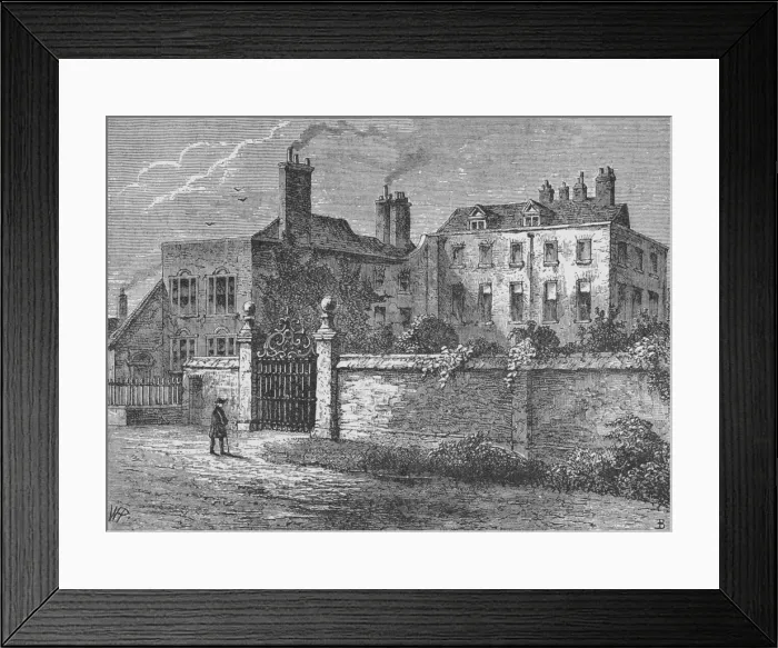 Framed Print : John Tradescants House at Kennington, c1883, (1912). Artist: Elias Ashmole Framed Print : John Tradescants House at Kennington, c1883, (1912). Artist: Elias Ashmole