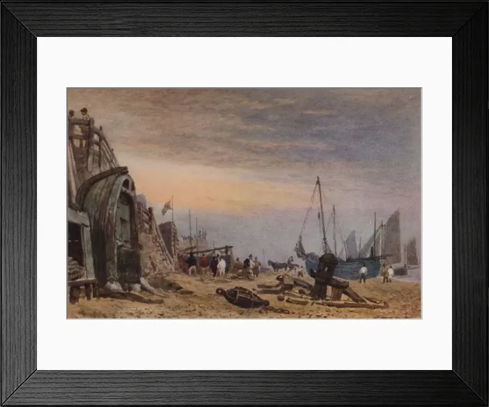 Framed Print : Brighton Beach, Haze clearing off, c1820. Artist: Frederick Nash Framed Print : Brighton Beach, Haze clearing off, c1820. Artist: Frederick Nash