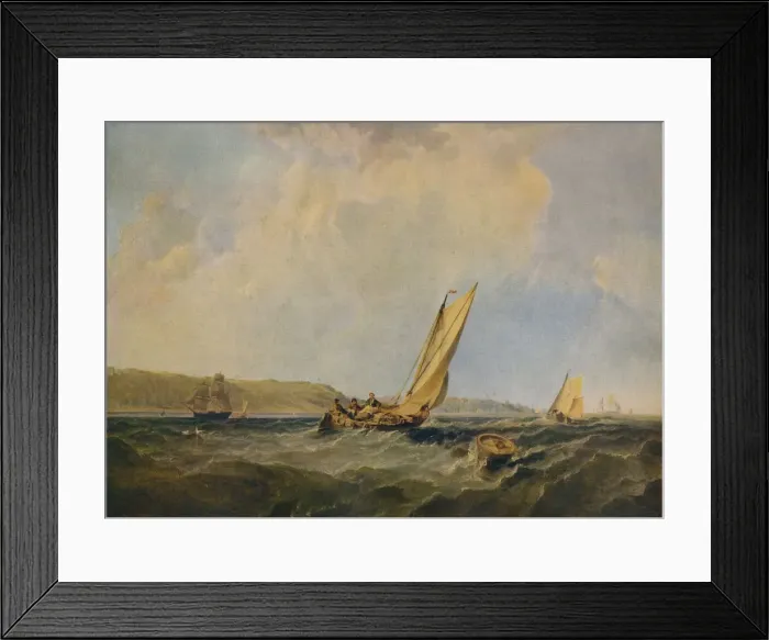 Framed Print : Blowing Hard-Off Cowes, 1834. Artist: George Chambers Framed Print : Blowing Hard-Off Cowes, 1834. Artist: George Chambers