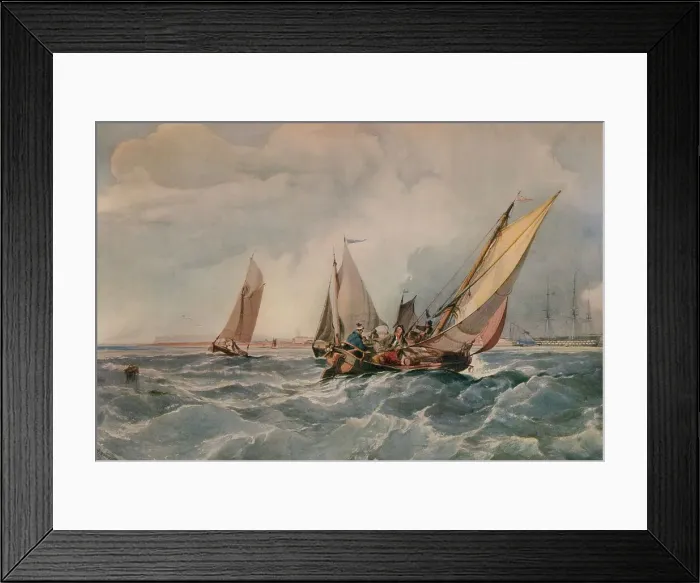 Framed Print : The Fishing Smack, 1835. Artist: George Chambers Framed Print : The Fishing Smack, 1835. Artist: George Chambers