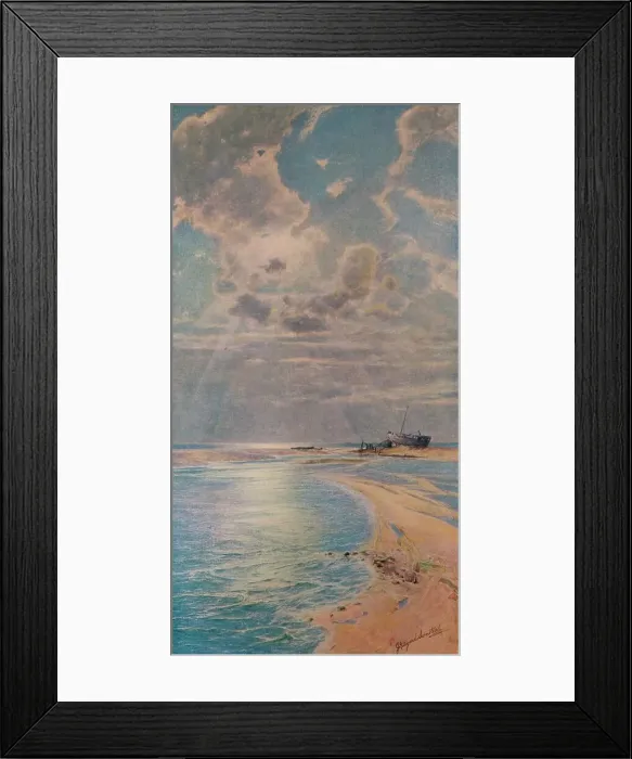 Framed Print : Silver Light on a Golden Bar, Ambleteuse, c1901. Artist: George Hillyard Swinstead Framed Print : Silver Light on a Golden Bar, Ambleteuse, c1901. Artist: George Hillyard Swinstead