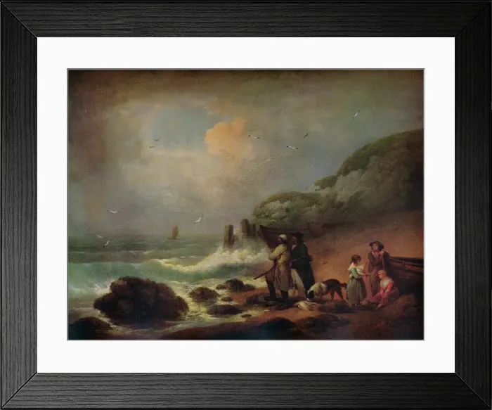 Framed Print : Shooting Sea Fowl, 1795. Artist: George Morland Framed Print : Shooting Sea Fowl, 1795. Artist: George Morland