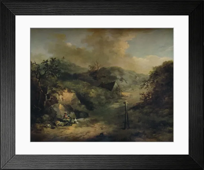 Framed Print : A Hillside with Tramps reposing, c1793. Artist: George Morland Framed Print : A Hillside with Tramps reposing, c1793. Artist: George Morland