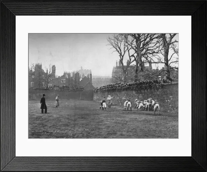 Framed Print : The Wall Game at Eton: St. Andrews Day - Oppidan v. Colleges, c1900, (1903). Artist: Hills and Saunders Framed Print : The Wall Game at Eton: St. Andrews Day - Oppidan v. Colleges, c1900, (1903). Artist: Hills and Saunders