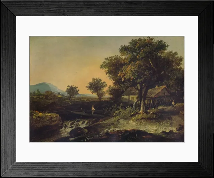 Framed Print : An Old Mill, c1840. Artist: James Arthur O Connor Framed Print : An Old Mill, c1840. Artist: James Arthur O Connor