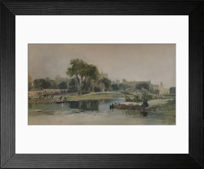 Framed Print : Windsor Castle from the Eton Play Ground, c1838. Artist: James Baker Pyne Framed Print : Windsor Castle from the Eton Play Ground, c1838. Artist: James Baker Pyne