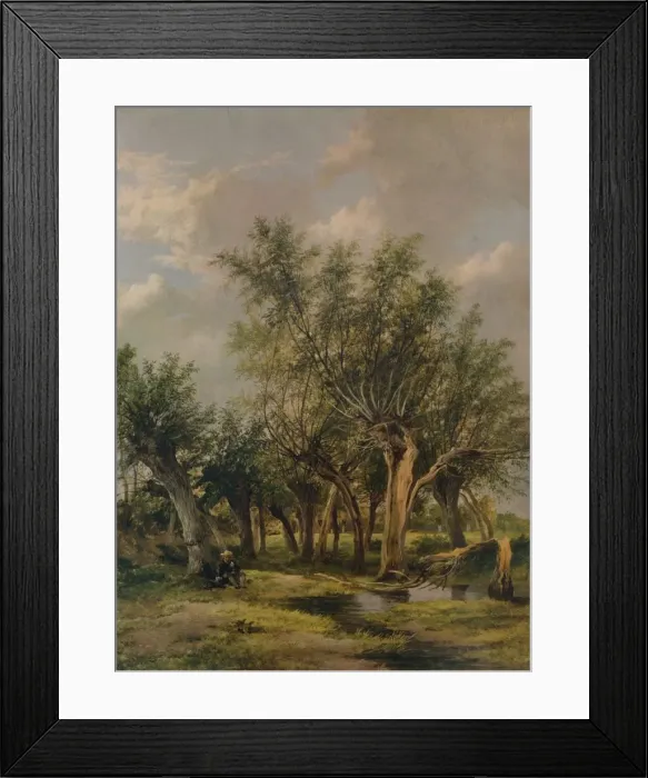 Framed Print : The Willow Stream, c1839. Artist: James Stark Framed Print : The Willow Stream, c1839. Artist: James Stark