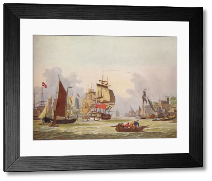 Framed Print : The Thames at Limehouse, c1780. Artist: Johann Ziegler Framed Print : The Thames at Limehouse, c1780. Artist: Johann Ziegler