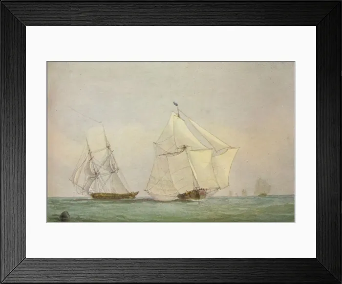 Framed Print : Leith Smack Running Up Swim, October, 1838. Artist: John Christian Schetky Framed Print : Leith Smack Running Up Swim, October, 1838. Artist: John Christian Schetky