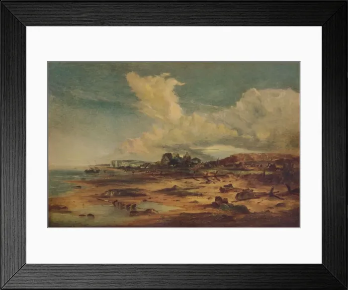 Framed Print : Coast Scene with Church, c1824. Artist: John Constable