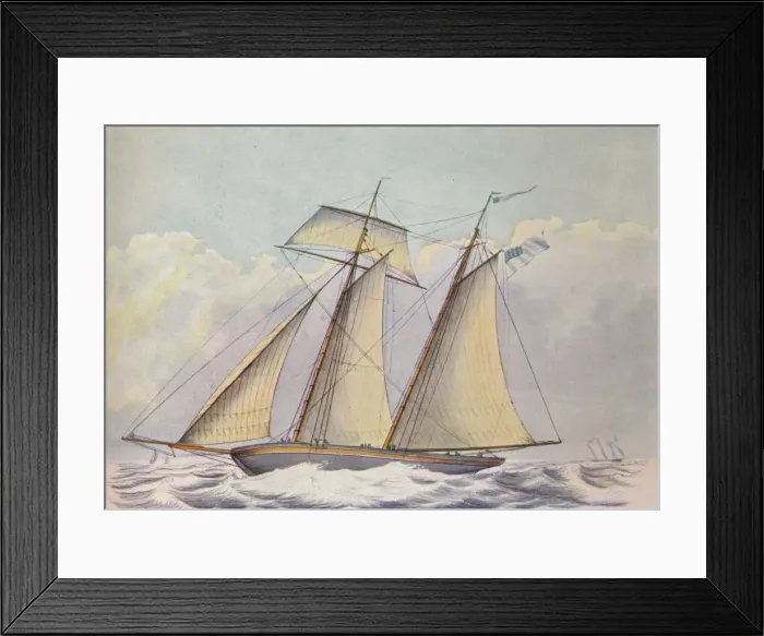 Framed Print : American Topsail Schooner, 1825. Artist: John Rogers Framed Print : American Topsail Schooner, 1825. Artist: John Rogers