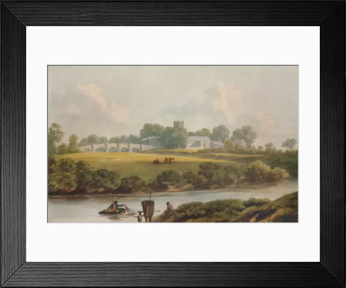 Framed Print : Bangor Is-y-Coed, Denbighshire, c1795. Artist: John Warwick Smith Framed Print : Bangor Is-y-Coed, Denbighshire, c1795. Artist: John Warwick Smith