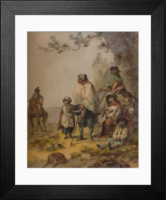 Framed Print : Gipsy Beggars, c1795. Artist: Julius Caesar Ibbetson Framed Print : Gipsy Beggars, c1795. Artist: Julius Caesar Ibbetson