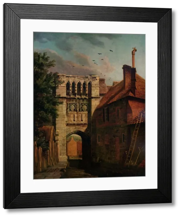 Framed Print : West Gate, Winchester, 1779. Artist: Michael Angelo Rooker Framed Print : West Gate, Winchester, 1779. Artist: Michael Angelo Rooker