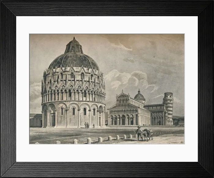 Framed Print : The Baptistry, Cathedral, and Leaning Tower of Pisa, c1906, (1907). Artist: O Schulz Framed Print : The Baptistry, Cathedral, and Leaning Tower of Pisa, c1906, (1907). Artist: O Schulz