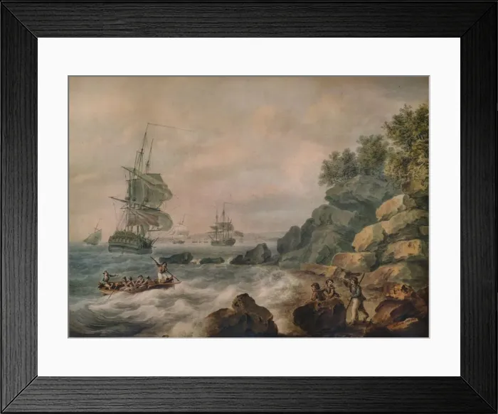 Framed Print : In the Bristol Channel, 1787. Artist: Nicholas Pocock Framed Print : In the Bristol Channel, 1787. Artist: Nicholas Pocock