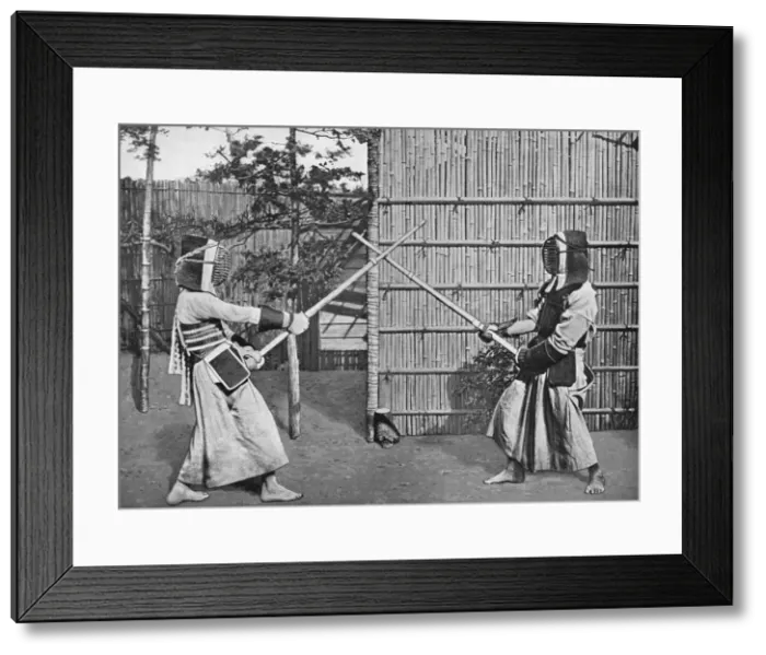 Framed Print : Fencers Taking Positions, c1903, (1903). Artist: Ogawa & Burton Framed Print : Fencers Taking Positions, c1903, (1903). Artist: Ogawa & Burton