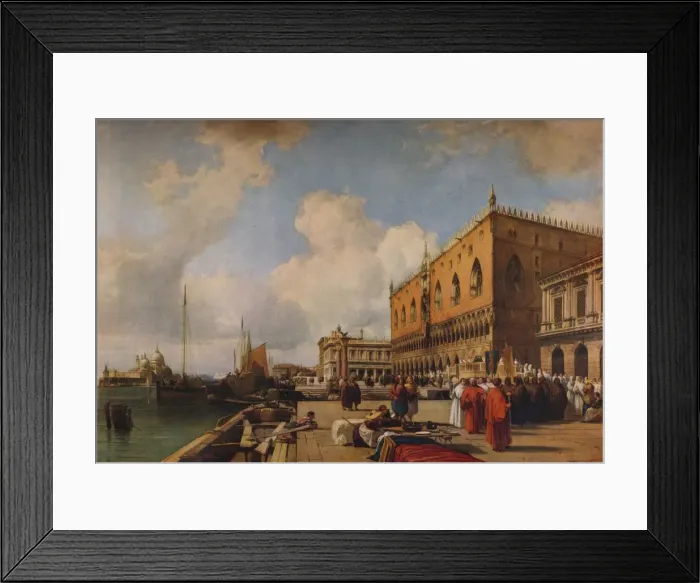 Framed Print : Venice: Ducal Palace with a Religious Procession, c1828. Artist: Richard Parkes Bonington Framed Print : Venice: Ducal Palace with a Religious Procession, c1828. Artist: Richard Parkes Bonington