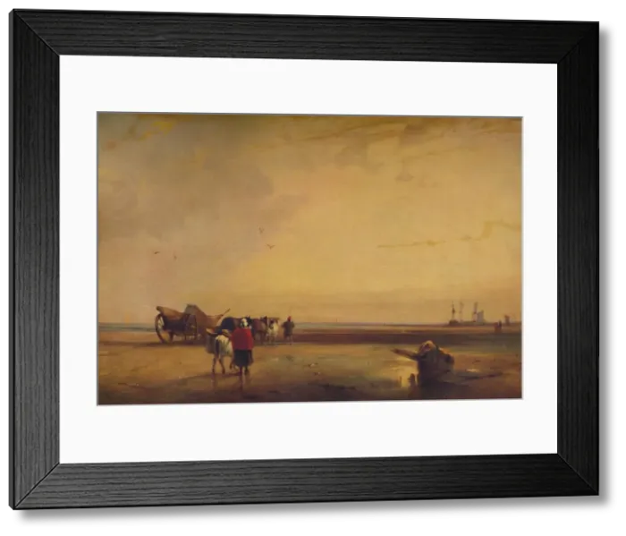 Framed Print : Boulogne Sands, 1827. Artist: Richard Parkes Bonington Framed Print : Boulogne Sands, 1827. Artist: Richard Parkes Bonington