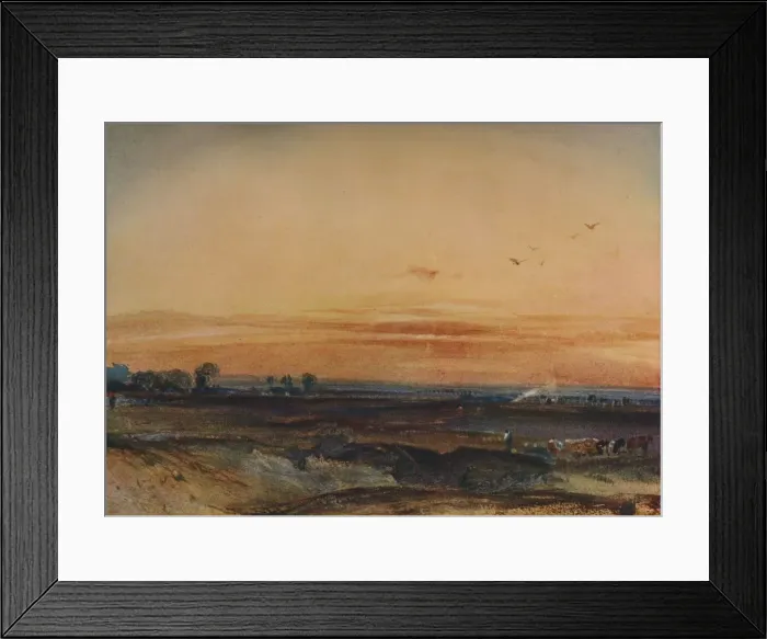Framed Print : Sunset, 1826. Artist: Richard Parkes Bonington Framed Print : Sunset, 1826. Artist: Richard Parkes Bonington