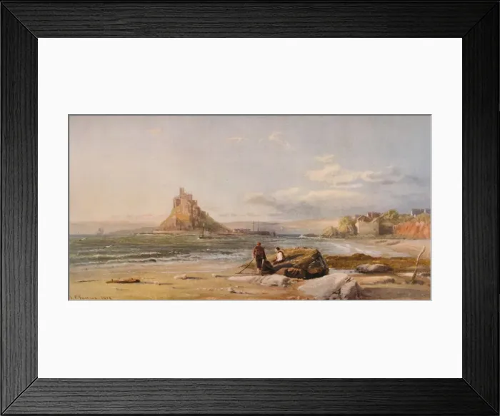 Framed Print : St. Michaels Mount, Cornwall, 1878. Artist: Samuel Phillips Jackson Framed Print : St. Michaels Mount, Cornwall, 1878. Artist: Samuel Phillips Jackson