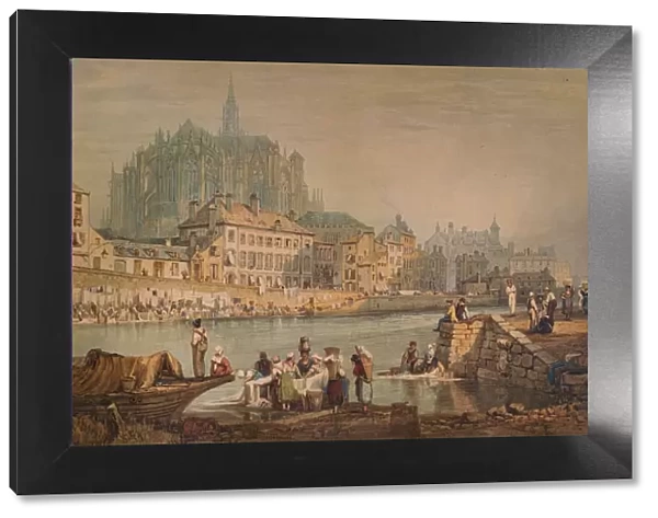 Cathedral Town on a River, c1825. Artist: Samuel Prout