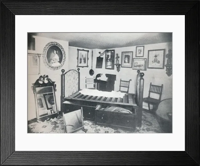 Framed Print : Bedstead and Furniture of the Room Occupied by Princess Victoria at Broadstairs, c1899, (1901). Artist: Swaine & Co Framed Print : Bedstead and Furniture of the Room Occupied by Princess Victoria at Broadstairs, c1899, (1901). Artist: Swaine & Co