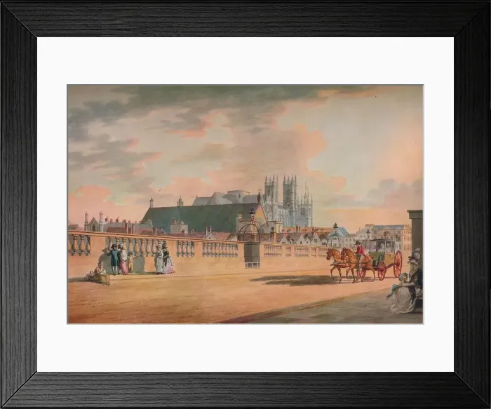 Framed Print : View on Westminster Bridge, 1792. Artist: Thomas Malton II Framed Print : View on Westminster Bridge, 1792. Artist: Thomas Malton II