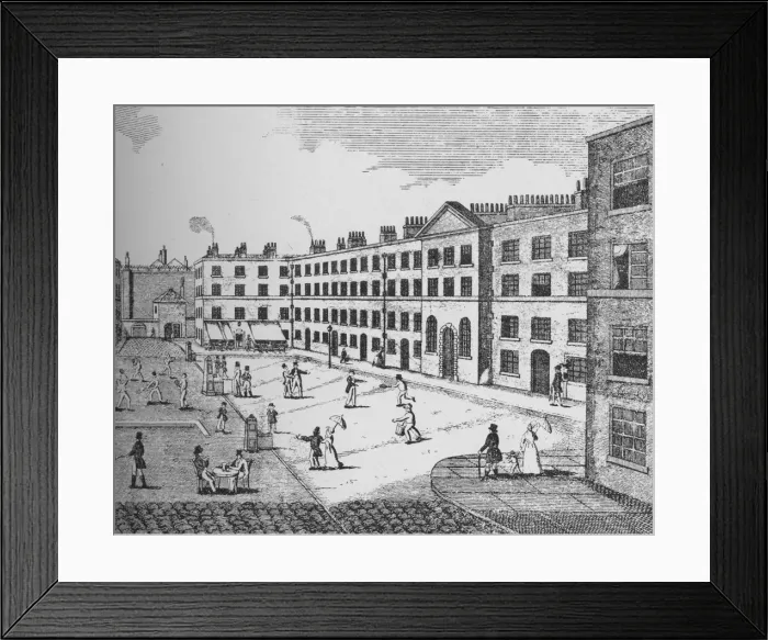 Framed Print : The Kings Bench Prison as it appeared in 1823, c1827, (1912) Framed Print : The Kings Bench Prison as it appeared in 1823, c1827, (1912)