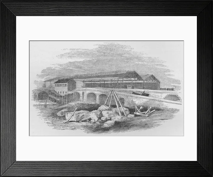 Framed Print : Waterloo Railway Station, as it appeared when first built, c1848, (1912)