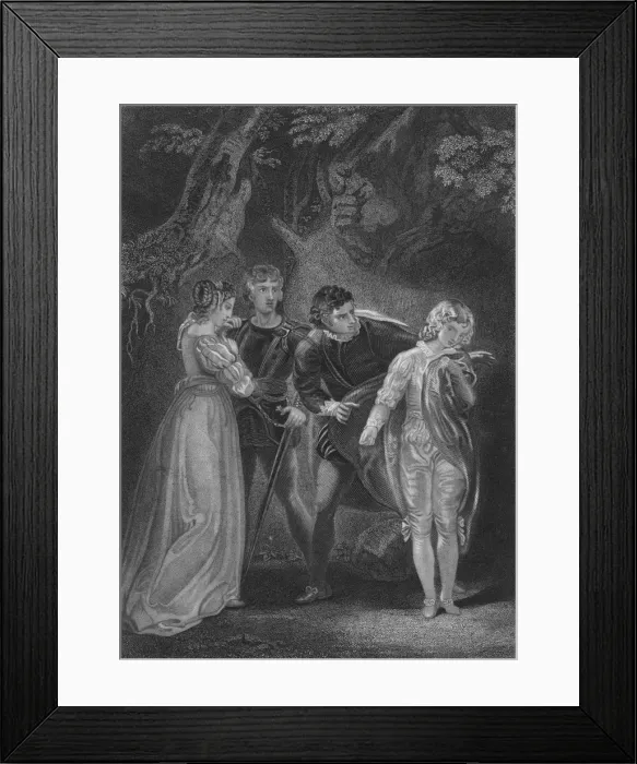 Framed Print : Act V Scene iv from The Two Gentlemen of Verona, c19th century Framed Print : Act V Scene iv from The Two Gentlemen of Verona, c19th century