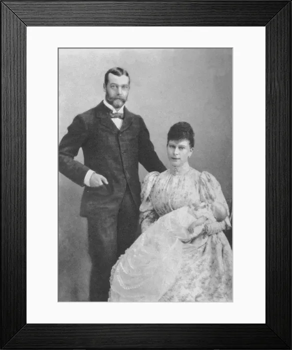 Framed Print : The Duke and Duchess of York, with the infant Prince Edward, 1894 (1936) Framed Print : The Duke and Duchess of York, with the infant Prince Edward, 1894 (1936)