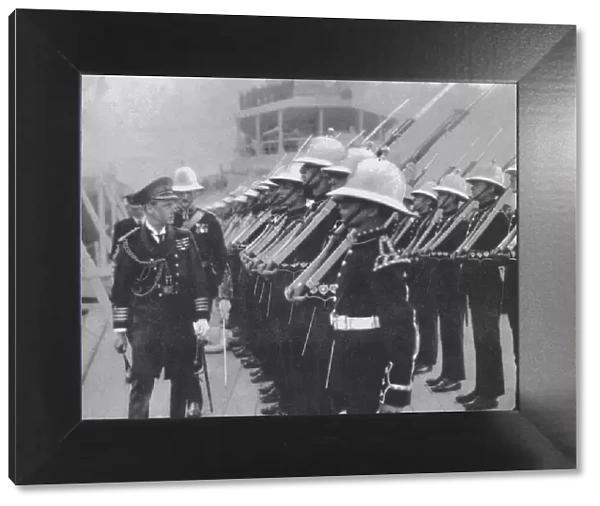 The Prince of Wales inspecting marines at Portsmouth, Hampshire, 1921 (1936)