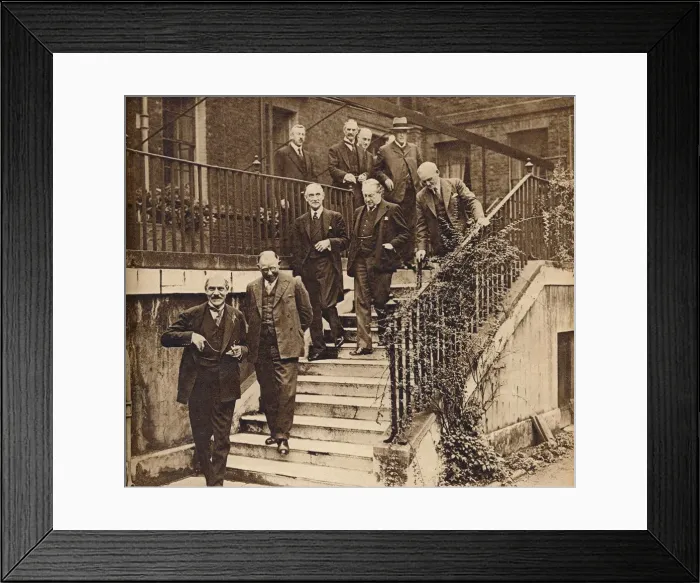 Framed Print : Government in Crisis, forming a National Cabinet as requested by King George V, 1931, (1938) Framed Print : Government in Crisis, forming a National Cabinet as requested by King George V, 1931, (1938)