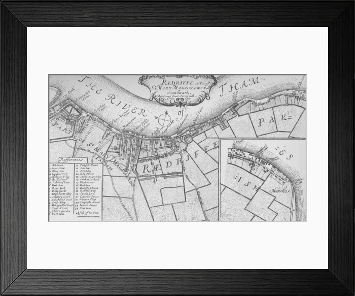 Framed Print : A Plan of Rotherhithe, 1755, (1912). Artists: Unknown, John Stow Framed Print : A Plan of Rotherhithe, 1755, (1912). Artists: Unknown, John Stow