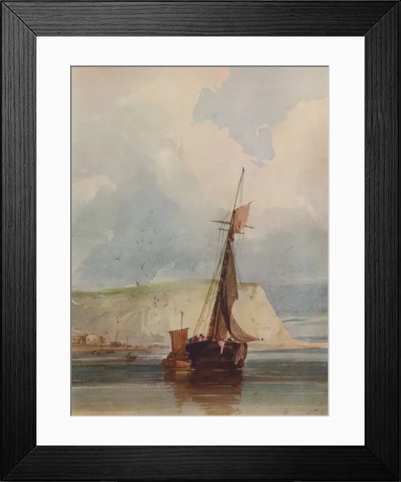 Framed Print : Fishing Boats of the Headland, c1841. Artist: William Callow Framed Print : Fishing Boats of the Headland, c1841. Artist: William Callow