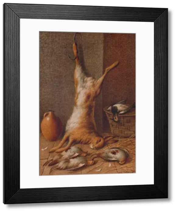 Framed Print : Still Life Hare, c1895. Artist: William Cruikshank Framed Print : Still Life Hare, c1895. Artist: William Cruikshank