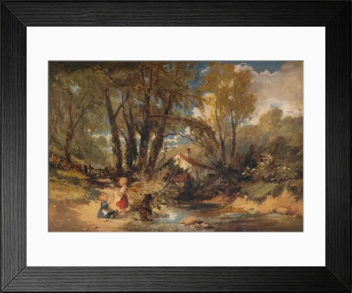 Framed Print : A Welsh Stream, 1843. Artist: William James Muller Framed Print : A Welsh Stream, 1843. Artist: William James Muller