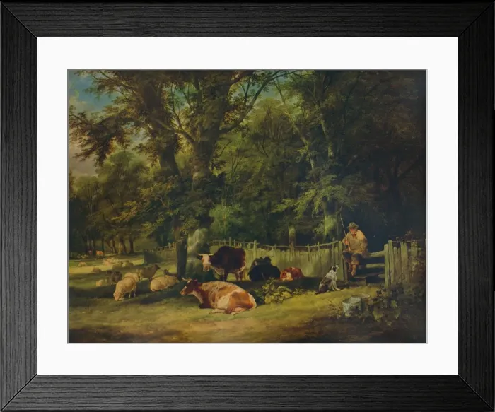 Framed Print : A Shady Corner, 1840. Artist: William Shayer Framed Print : A Shady Corner, 1840. Artist: William Shayer
