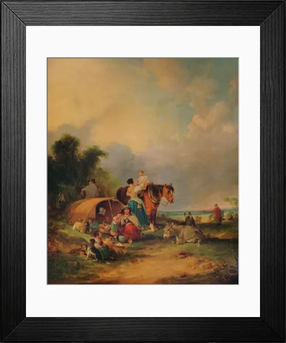 Framed Print : A Gipsy Encampment, c1788. Artist: William Shayer Framed Print : A Gipsy Encampment, c1788. Artist: William Shayer