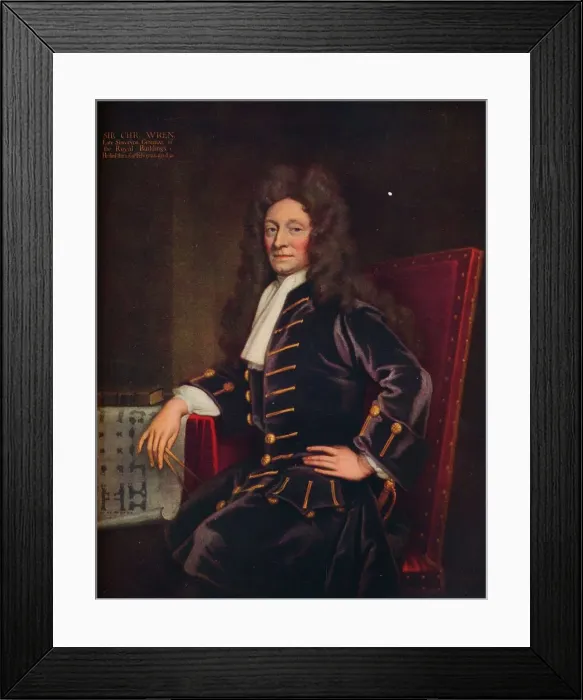 Framed Print : Sir Christopher Wren, 1711. Artist: Sir Godfrey Kneller Framed Print : Sir Christopher Wren, 1711. Artist: Sir Godfrey Kneller